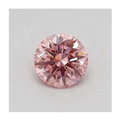 Small Diamond Studs, 1 Ct Round Created Pink Diamond Earrings