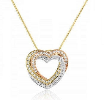 Three heart diamond on sale necklace