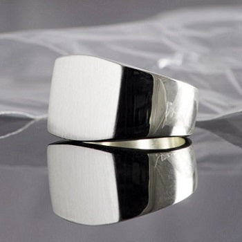 Mens solid clearance silver signet ring