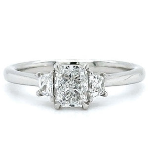 Three Stone Radiant & Trapeze Cut Diamond Trilogy Ring