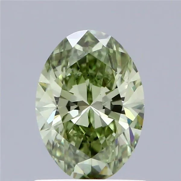 1.04ct Oval Lab Grown Diamond (Colour Fancy Vivid Green, Clarity VVS2, IGI Certified) - Pobjoy Diamonds