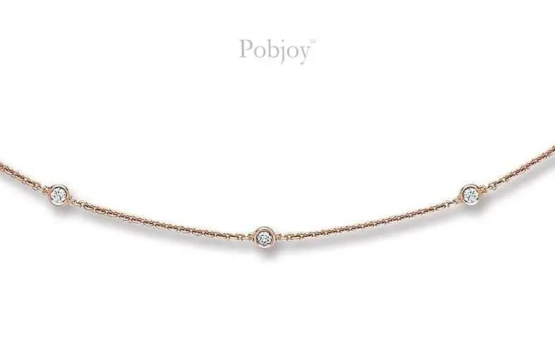 18K Rose Gold Ladies Diamond Necklace 0.50 CTW - Pobjoy Diamonds