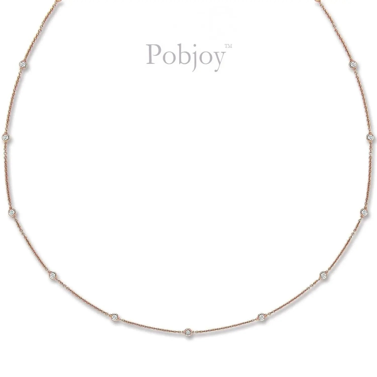 18K Rose Gold Ladies Diamond Necklace 0.50 CTW - Pobjoy Diamonds