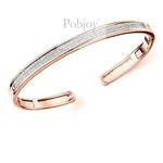 18K Rose Gold Princess Cut 2 Carat Diamond Bangle Cuff - Pobjoy Diamonds