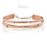 18K Rose Gold Scattered Diamond Bangle 0.12 CTW - Pobjoy Diamonds