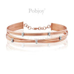 18K Rose Gold Scattered Diamond Bangle 0.12 CTW - Pobjoy Diamonds