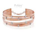 18K Rose Gold Scattered Diamond Bangle 0.20 CTW - Pobjoy Diamonds