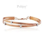 18K Rose Gold & Scattered Diamond Bangle 0.10 CTW - Pobjoy Diamonds