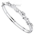 18K White Gold 1.00 Carat Studded Hinged Diamond Bangle