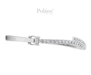 18K White Gold 1.20 Carat Hinged Diamond Bangle