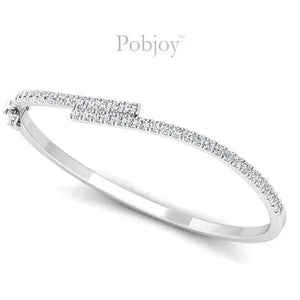 18K White Gold 1.20 Carat Hinged Diamond Bangle