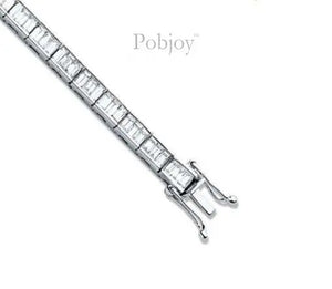 18K White Gold Baguette Diamond Tennis Bracelet 5.00 Carats