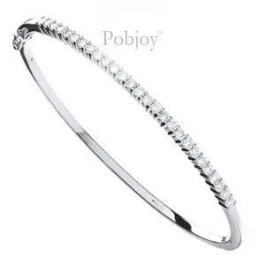 18K White Gold Diamond Bangle 1.50 Carat