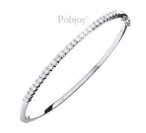 18K White Gold Diamond Bangle 1.50 Carat