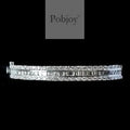 18K White Gold Diamond Bangle Round & Baguette 3.00 Carats