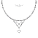 18K White Gold Diamond Heart Necklace 8.00 Carats - Pobjoy Diamonds