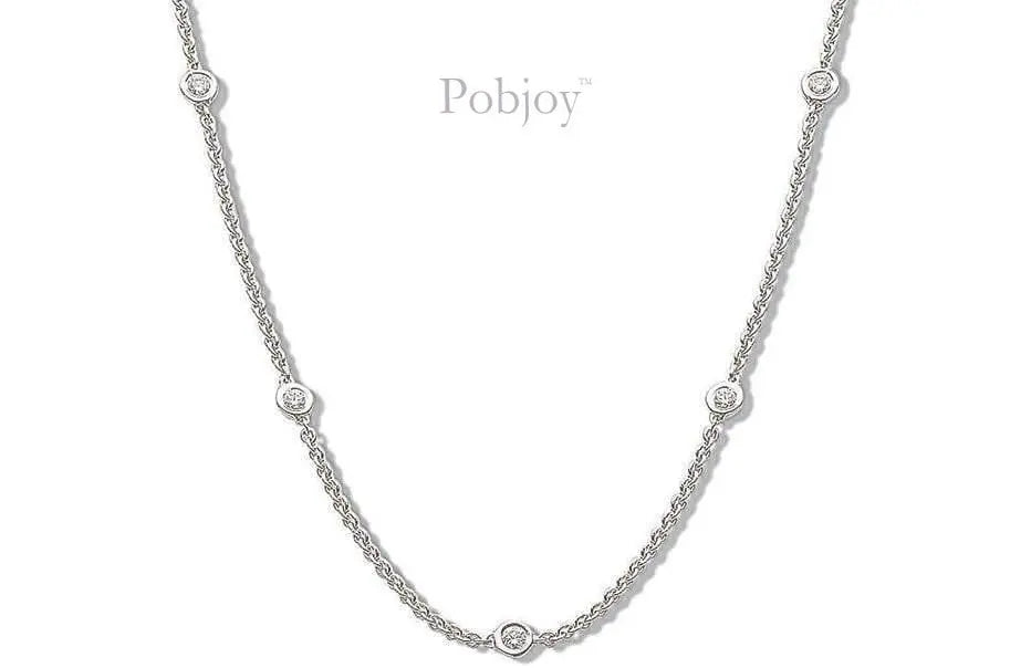 18K White Gold Diamond Necklace 0.50 Carat - Pobjoy Diamonds