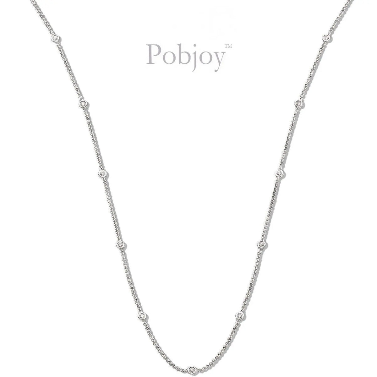 18K White Gold Diamond Necklace 0.50 Carat - Pobjoy Diamonds