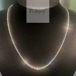 18K White Gold Graduated Diamond Line Necklace 27.5 Carats - Pobjoy Diamonds