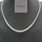 18K White Gold Graduated Diamond Necklace 18.00 Carats - Pobjoy Diamonds