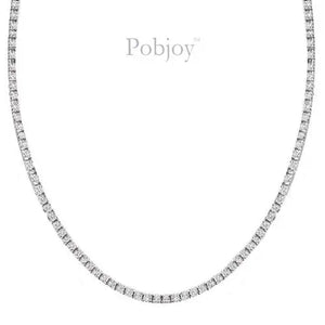 18K White Gold Ladies Diamond Line Necklace - 10.00 Carats