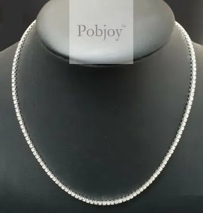 18K White Gold Ladies Diamond Line Necklace - 10.00 Carats