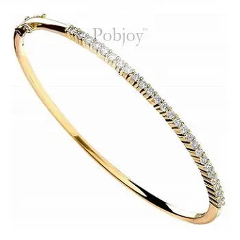 18K Yellow Gold 1.10 Carat Hinged Diamond Bangle Bracelet - Pobjoy Diamonds