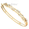 18K Yellow Gold Hinged 1.00 Carat Studded Diamond Bangle