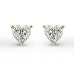 18K Gold 1.00 Carat Heart Shaped Diamond Earrings