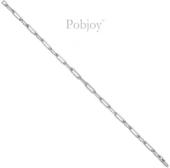 9K Gold Diamond Curb Tennis Bracelet 0.43 Carat - Pobjoy Diamonds