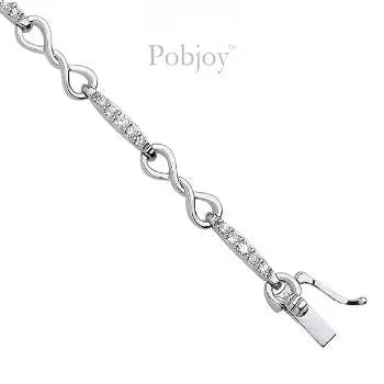 9K Gold Infinity Link Diamond Tennis Bracelet 0.50 Carat - Pobjoy Diamonds