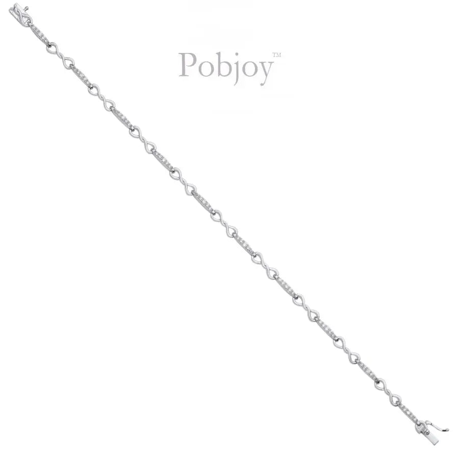 9K Gold Infinity Link Diamond Tennis Bracelet 0.50 Carat - Pobjoy Diamonds