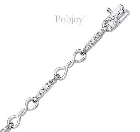 9K Gold Infinity Link Diamond Tennis Bracelet 0.50 Carat - Pobjoy Diamonds