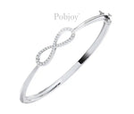 9K White Gold Infinity Diamond Bangle 0.45 Carat - Pobjoy Diamonds