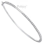 9K White Gold Ladies Hinged Diamond Bangle 0.25 Carat - Pobjoy Diamonds