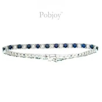 9K White Gold Sapphire And Diamond Tennis Bracelet - Pobjoy Diamonds