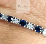 9K White Gold Sapphire And Diamond Tennis Bracelet - Pobjoy Diamonds