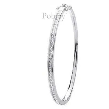 9K White Or Yellow Gold Diamond Bangle 1.00 Carat Total Weight - Pobjoy Diamonds