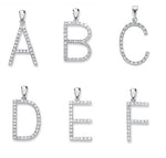 9K White Gold & Diamond Letter Pendant A-V 25mm Height - Pobjoy Diamonds