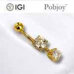 Large Lab Double Diamond Belly Piercing - Pobjoy Diamonds