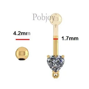 Replacement Belly Ring Screw Top Balls - 18K gold or Platinum Pobjoy Diamonds