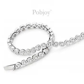 Bezel Set 9K White Gold 2.00 Carat Diamond Tennis Bracelet - Pobjoy Diamonds