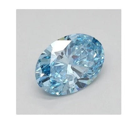 Fancy Vivid Blue Oval Cut Lab Grown Diamond 0.77 Carat