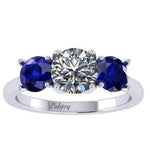 2.00 Carat Diamond And Sapphire Trilogy Ring - F/VS1