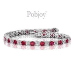 9K White Gold 5.00 Carat Ruby & Diamond Bracelet