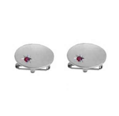 925 Sterling Silver & Blue Sapphire Or Ruby Cufflinks - Pobjoy Diamonds