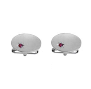 925 Sterling Silver & Blue Sapphire Or Ruby Cufflinks