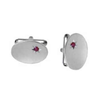 925 Sterling Silver & Blue Sapphire Or Ruby Cufflinks - Pobjoy Diamonds