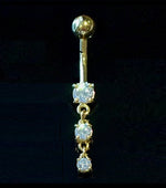 Graduated Lab Diamond Drop Belly Ring 0.40 Carat E-F/VS