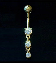 Load image into Gallery viewer, Graduated Lab Diamond Drop Belly Ring 0.40 Carat E-F/VS